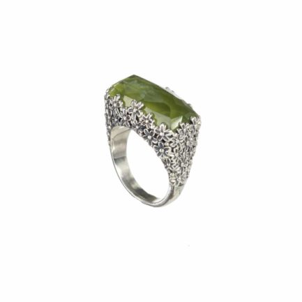 Color Rectangular Ring in Sterling Silver 925