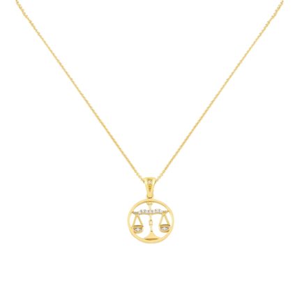 Libra Zodiac Gold sign Necklace Charms k14