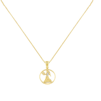 Virgo Zodiac Gold sign Necklace Charms k14