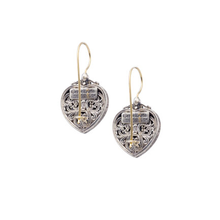 Heart Earrings in k18 Yellow Gold and Sterling Silver