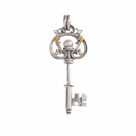 Key Pendant in k18 Yellow Gold and Silver 3093