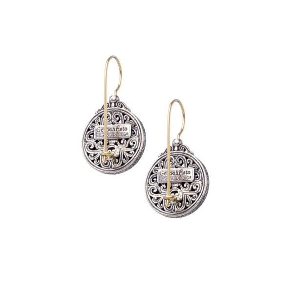 Mediterranean Round Earrings in k18 Yellow Gold and Sterling Silver 925