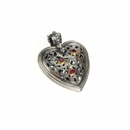 Medium Heart Pendant in k18 Gold and Silver 3049