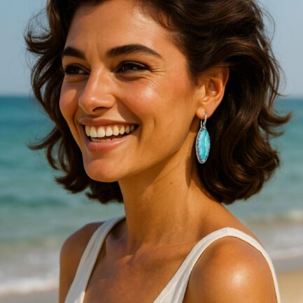 Navette Color Earrings in Silver 925