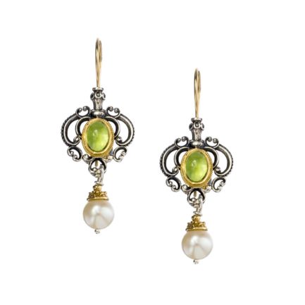 Chandelier Drop Earrings for Women’s 18k Yellow Gold and Sterling Silver 925