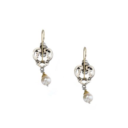 Chandelier Drop Earrings for Women’s 18k Yellow Gold and Sterling Silver 925