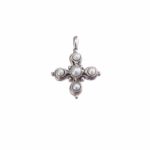 Byzantine Cross Pendant Pearls in Sterling Silver 925