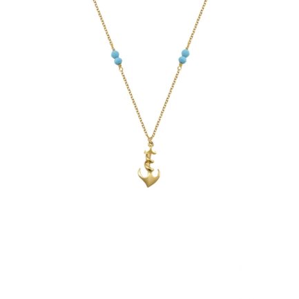 Men's Anchor Nautical Pendant Necklace in 14k Yellow Gold
