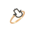 Hand of Hamsa Ring for Girls k14 Yellow Gold