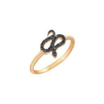 Snake Ring in Zircon for Girls k14 Yellow Gold