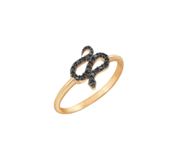 Snake Ring in Zircon for Girls k14 Yellow Gold