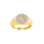 14k Gold Zodiac sign Band Pisces Chevalier Men’s Ring