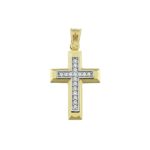 Classic 14k Yellow and White Gold Baptism Crosses for Girls and Women’s
