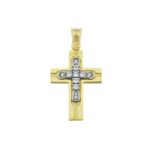 Classic 14k Yellow and White Gold Baptism Crosses for Girls and Women’s