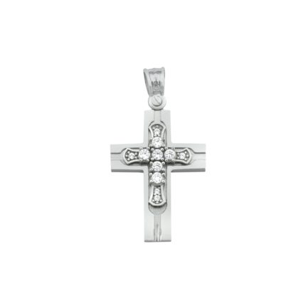 Classic 14k Yellow and White Gold Baptism Crosses for Girls and Women's
