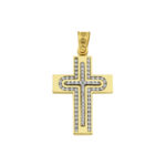 Classic 14k Yellow and White Gold Baptism Crosses for Girls and Women’s