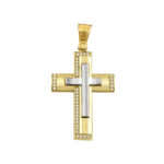 Classic 14k Yellow and White Gold Baptism Crosses for Girls and Women’s
