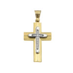 Classic 14k Yellow and White Gold Baptism Crosses for Girls and Women’s