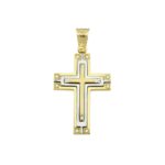 Classic 14k Yellow and White Gold Baptism Crosses for Girls and Women’s