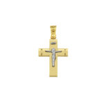 14k Gold Two-Tone Men’s Crucifix Cross Pendant