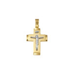 14k Gold Two-Tone Men’s Crucifix Cross Pendant