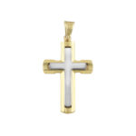 14k Gold Two-Tone Men’s Crucifix Cross Pendant