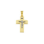 14k Gold Two-Tone Men’s Crucifix Cross Pendant
