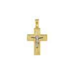 14k Gold Two-Tone Men’s Crucifix Cross Pendant