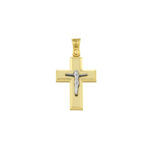 14k Gold Two-Tone Men’s Crucifix Cross Pendant