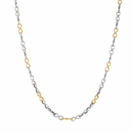 Chain Handmade in Sterling Silver 925 with Gold Plated Parts 4.7mm