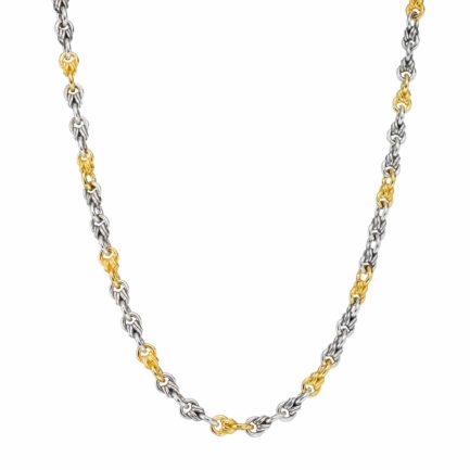 Chain Handmade in Sterling Silver 925 with Gold Plated Parts 5.9mm