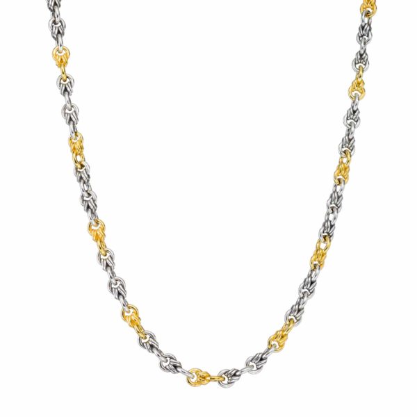 Chain Handmade in Sterling Silver 925 with Gold Plated Parts 5.9mm