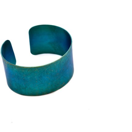 Anodized Titanium Wide Textured Cuff Bracelets