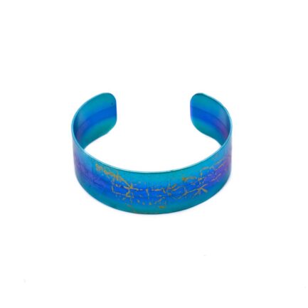 Anodized Titanium wide Cuff Bracelets B152962 blue green 1