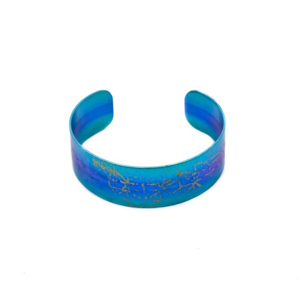 Anodized Titanium wide Cuff Bracelets B152962 blue green 1