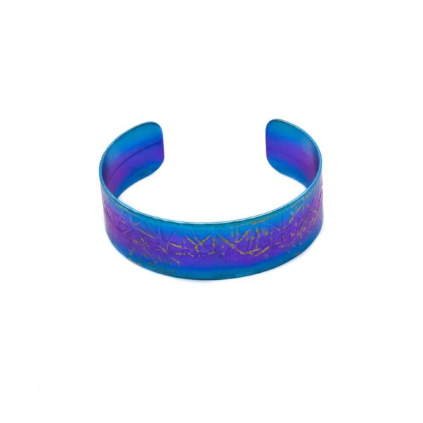 Anodized Titanium wide Cuff Bracelets B152962 purle blue turq. 1