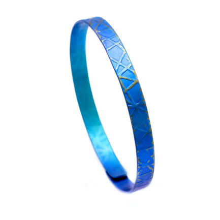Slim Titanium Adjustable Cuff Bracelet blue