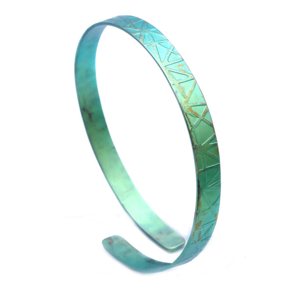 Slim Titanium Adjustable Cuff Bracelet green