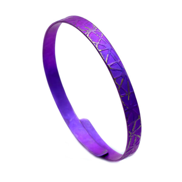 Slim Titanium Adjustable Cuff Bracelet purple