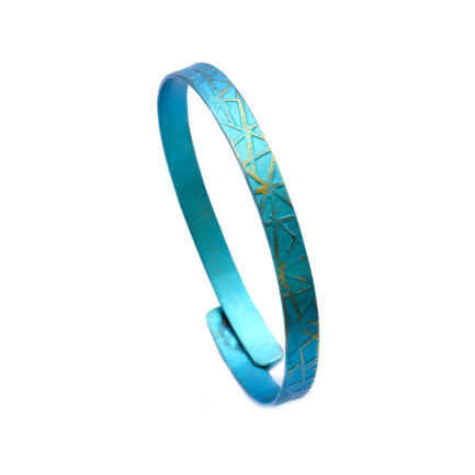Slim Titanium Adjustable Cuff Bracelet turquoise