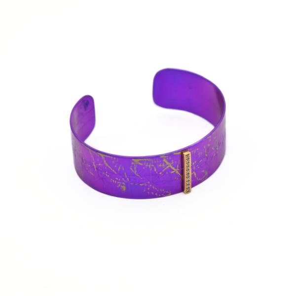 Titanium Cuff Bracelet with Silver magenta