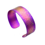 Titanium wide Cuff Bracelets purple