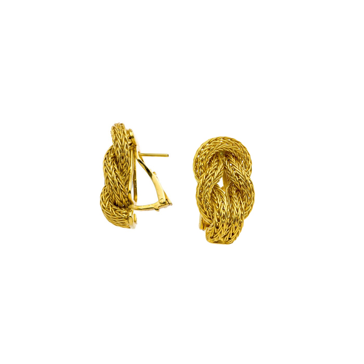 Hercules Knot 18k Gold Rope Chain Earrings Parthenon Jewelry