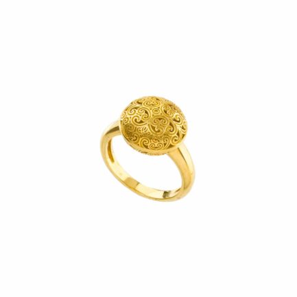 Round Ring in Gold plated Sterling silver 925