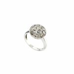 Round Ring in oxidized Sterling silver 925