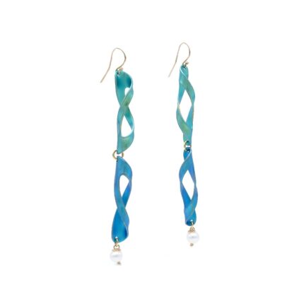 Anodized Titanium Twisted Hoop Earrings