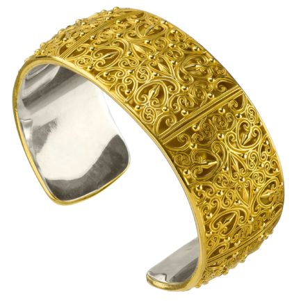 Cuff Bracelet in Gold plated Silver 925 for Women's