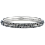 Bangle Bracelet Solid Sterling Silver in oxidized 925 for Women’s