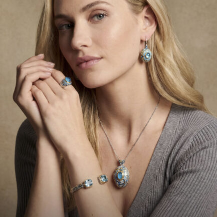 Butterfly Locket Pendant with Turquoise