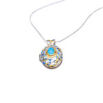 Butterfly Locket Pendant with Turquoise Gemstone